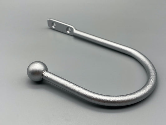 Pair of Solid Curtain Tieback Arms - Silver Curtain Hold Back 170mm