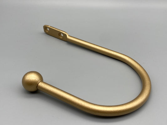 Pair of Solid Curtain Tieback Arms - Gold Curtain Hold Back 170mm