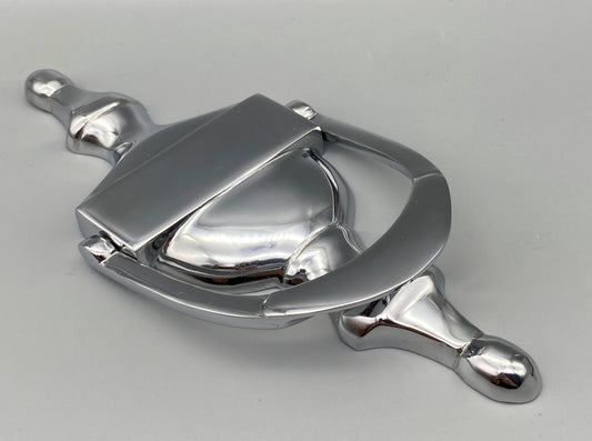 Solid Chrome Victoria Style Door Knocker - Smooth Finish - 160mm