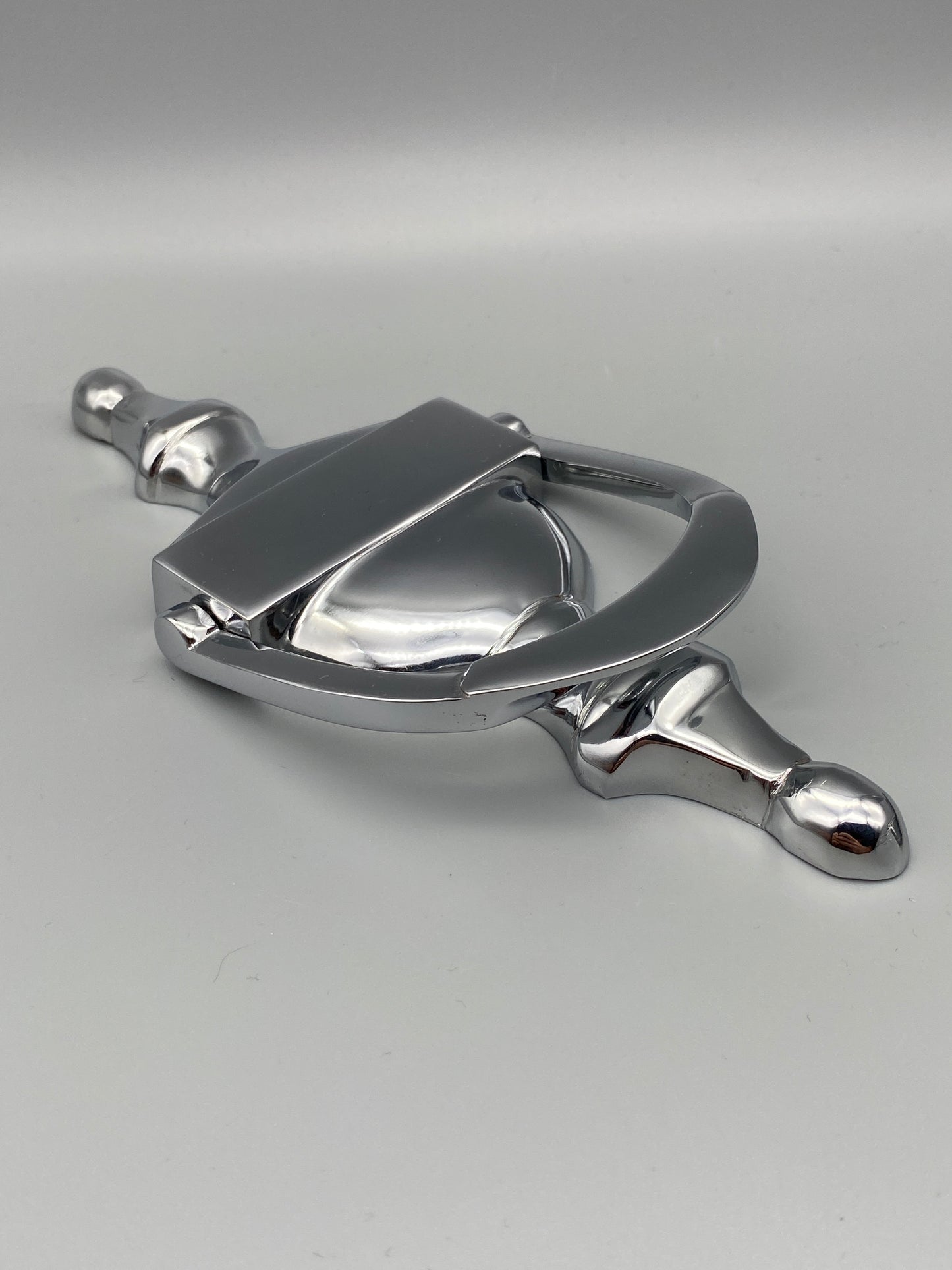 Solid Chrome Victoria Style Door Knocker - Smooth Finish - 160mm