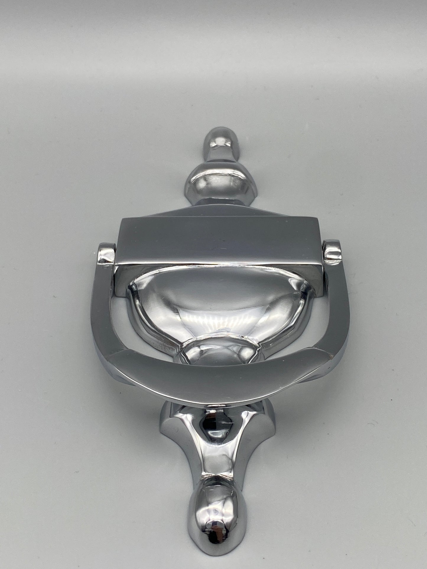 Solid Chrome Victoria Style Door Knocker - Smooth Finish - 160mm