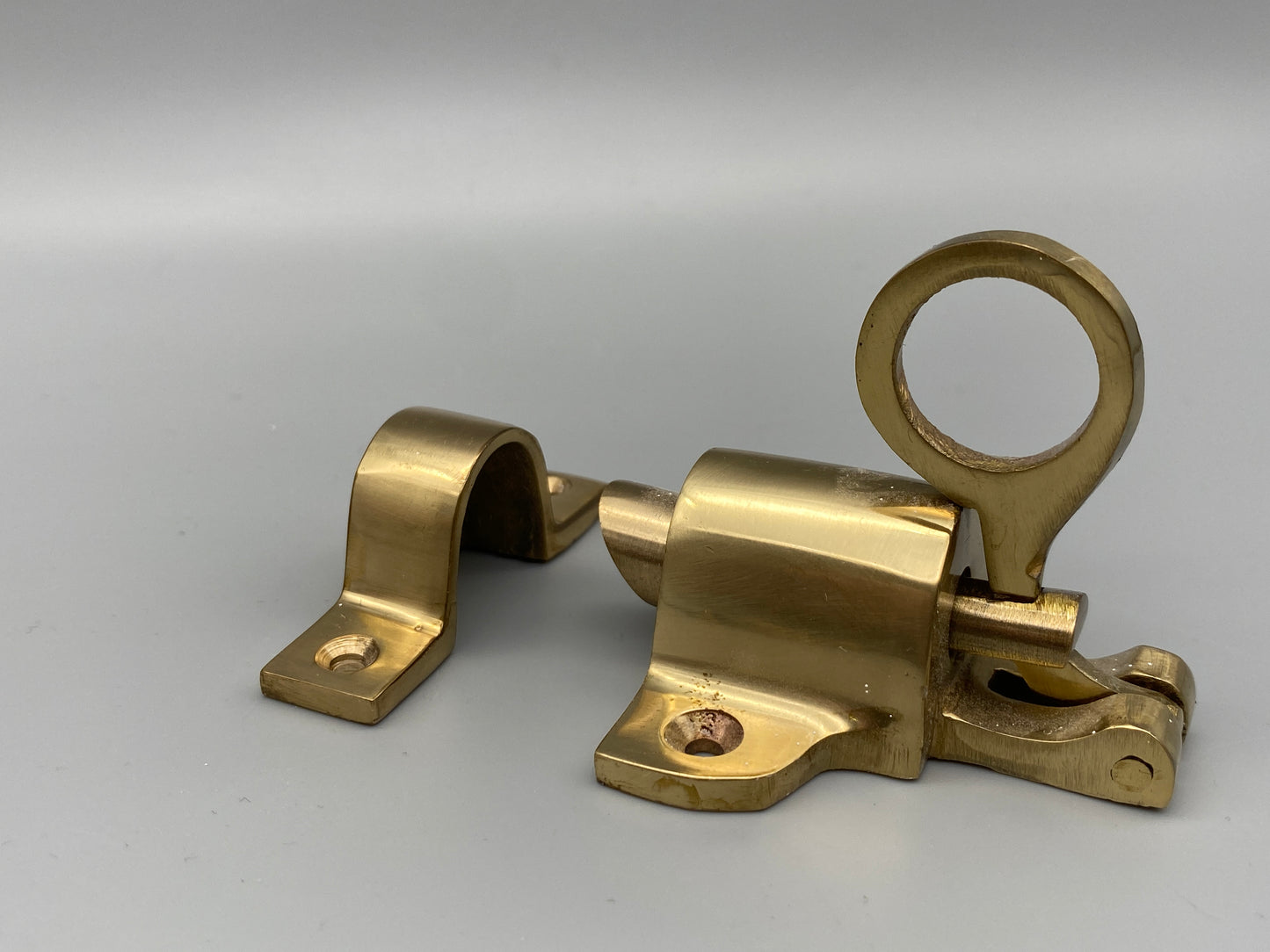 Sash Window Lock - Solid Brass Ring Lock - Spring Loaded - Pack of 1