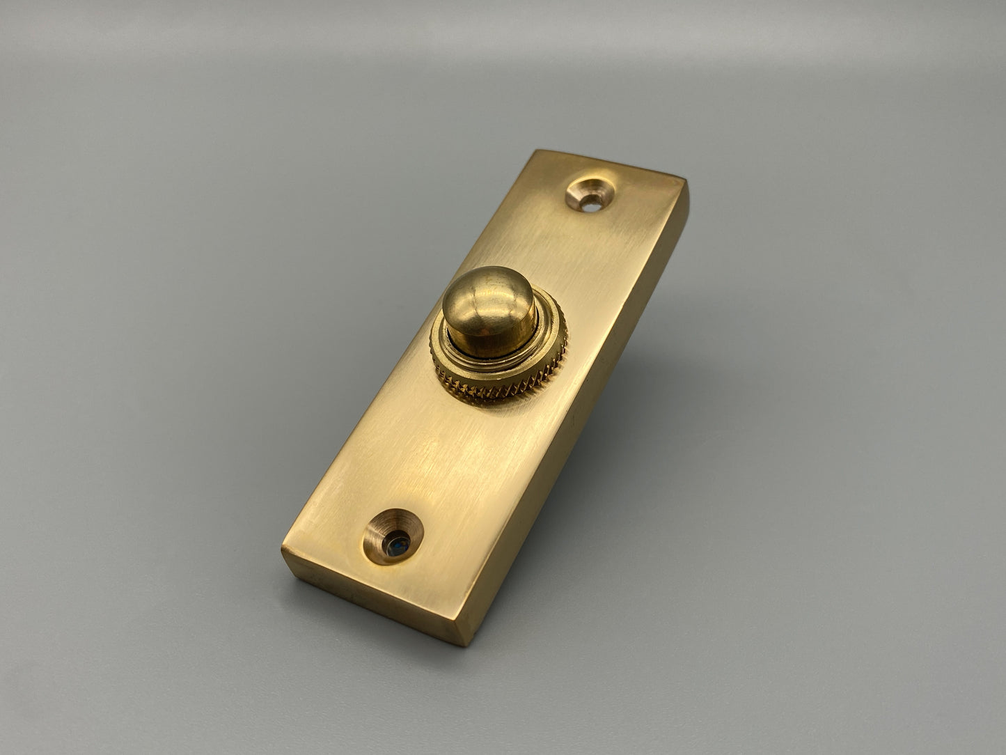 Solid Brass Victorian Door Bell Push Oblong 75mm - 1 Set