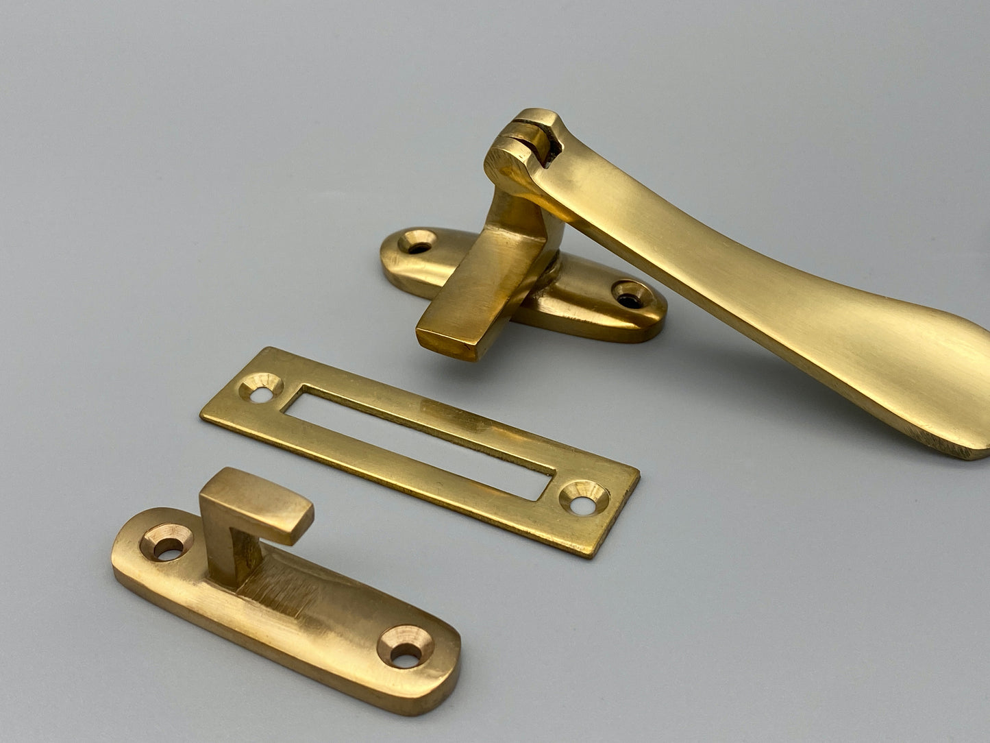 Solid Brass Victorian Casement Fastener Hook/Mortice - 100mm