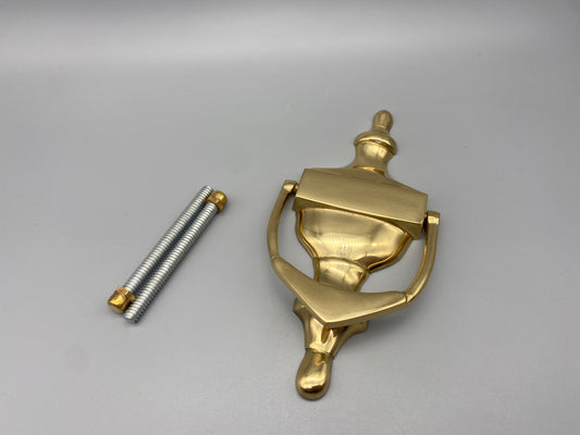 Solid Brass Victoria Style Door Knocker - Smooth Finish - 125mm