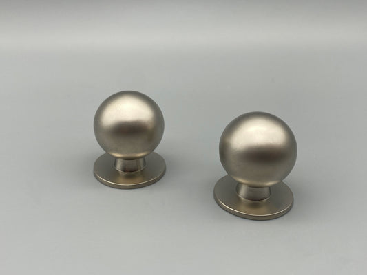 Brushed Ball Knobs 25mm - Brushed Silver - Pack of 1