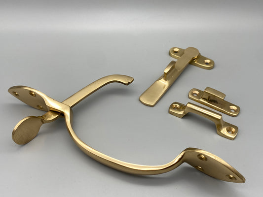 Solid Brass Polished Thumb Latch - Brass Suffolk Latch Set - 200mm