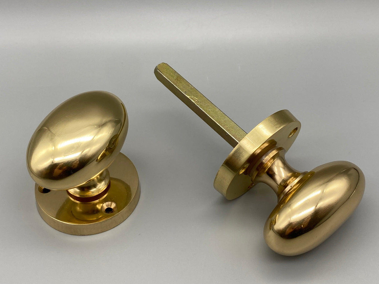 Solid Brass Victorian Mortice Set - 65mm Knobs