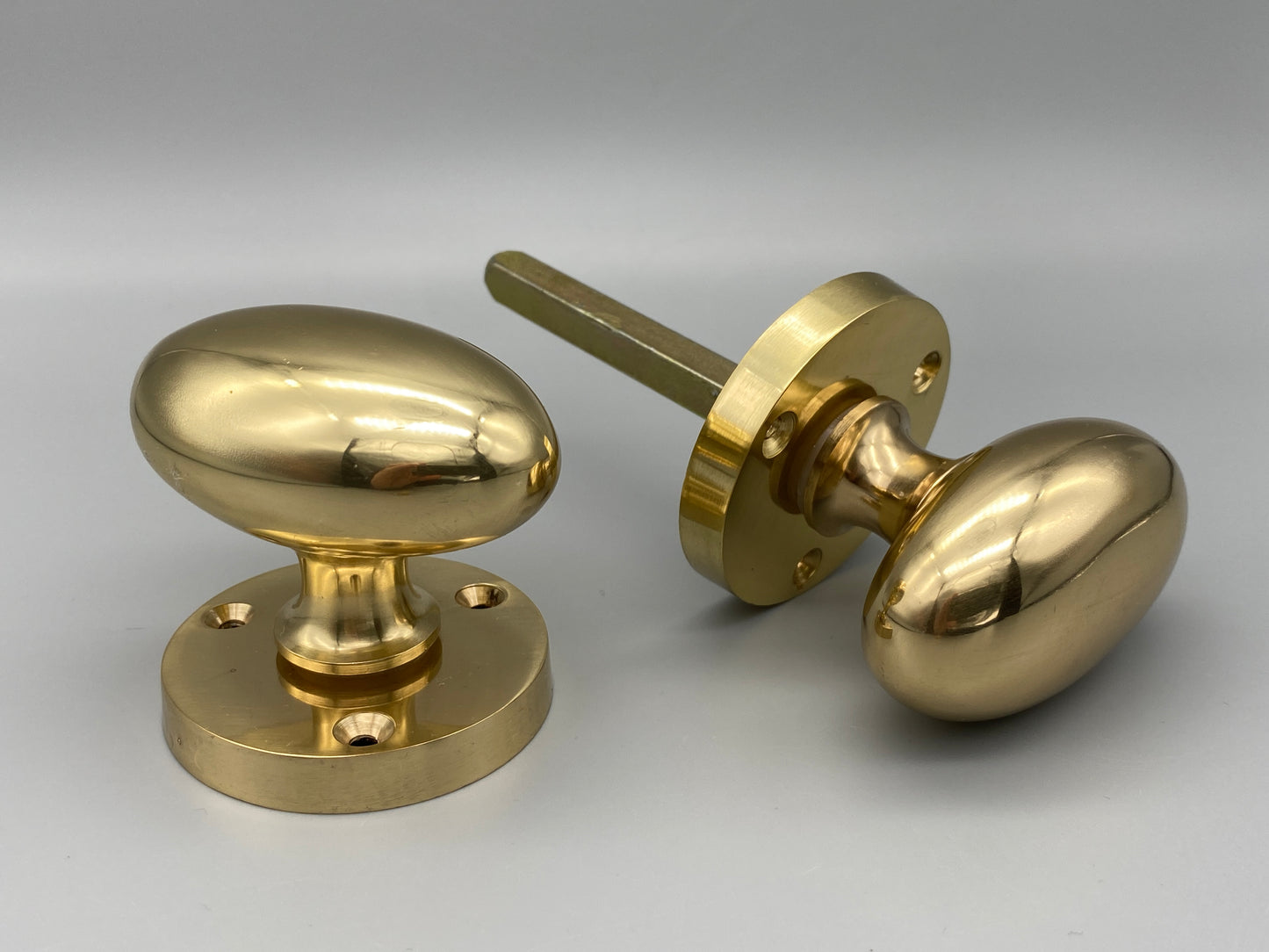 Solid Brass Victorian Mortice Set - 65mm Knobs