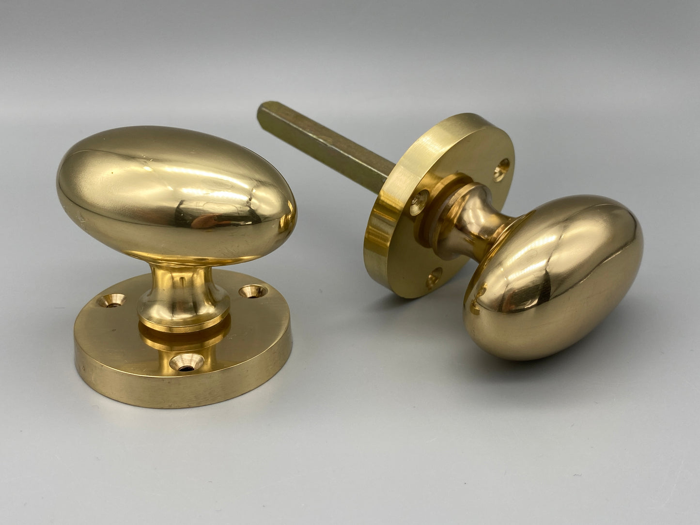 Solid Brass Victorian Mortice Set - 65mm Knobs