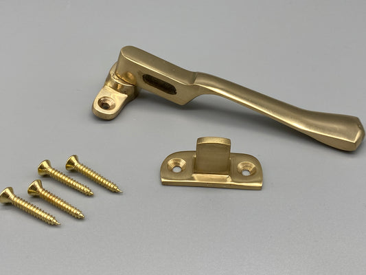 Solid Brass Window Fastener - Lacquered Finish - 105mm