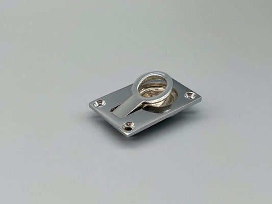 Rectangular Chrome Flush Rings - Flush Drawer Rings - 38mm x 27mm