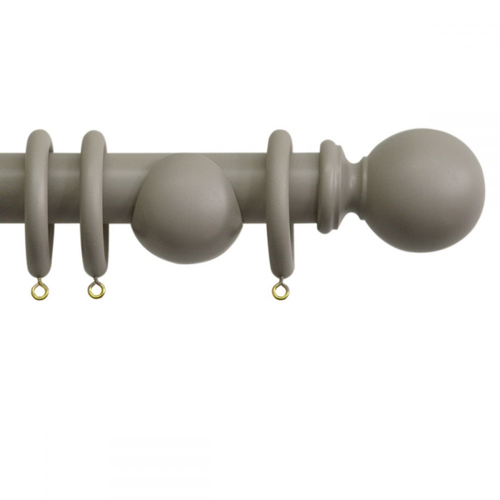 Plain Solid Wood Curtain Pole Set - Handcrafted - 35mm Kit
