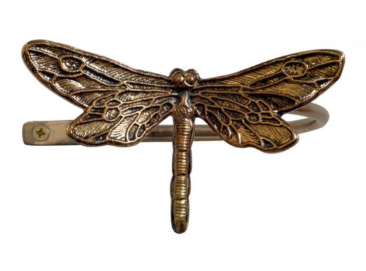 Phoenix Dragonfly Holdback 150mm - Antique Brass & Antique Silver