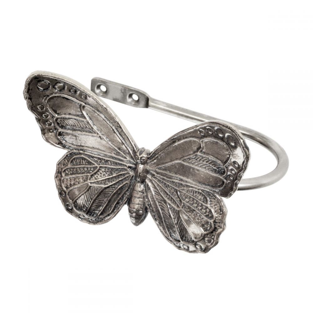 Annabella Butterfly Holdback 150mm - Antique Brass & Antique Silver