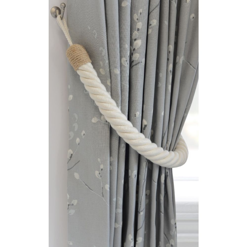 Pair of Twisted Mayfair Tie Back Ropes - 900mm Long - Jute & Cotton
