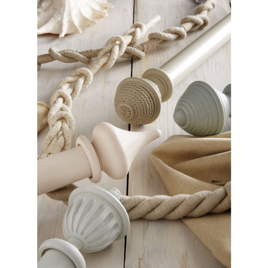 Rustic Solid Wood Curtain Pole Set - Handcrafted - 30mm Kit